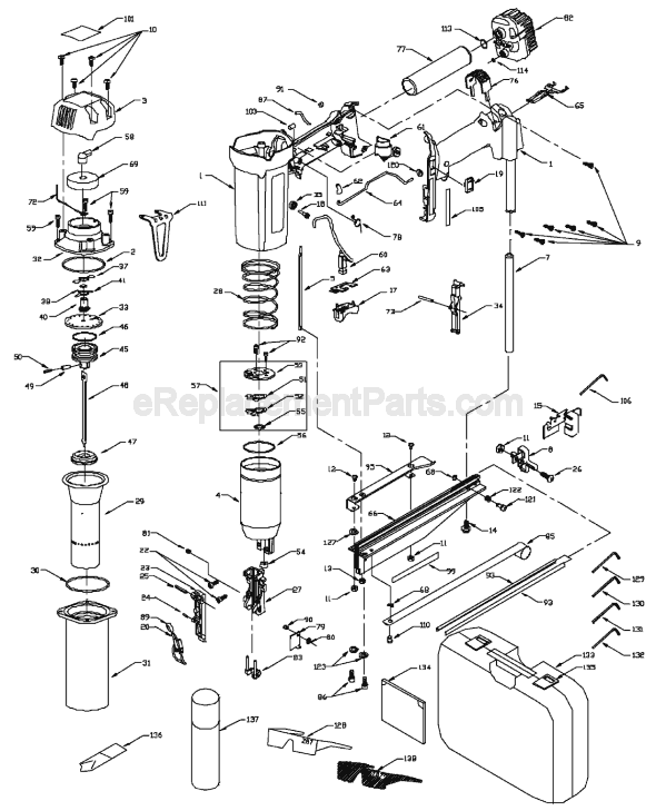Porter Cable CFN250 Cordless 16GA Nailer Page A Diagram
