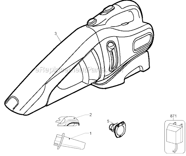 Black and Decker CHV1418 Type 1 14.4V Dustbuster Page A Diagram