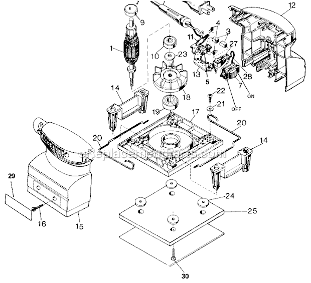 Black and Decker G-7443 Type 1 Sander Page A Diagram