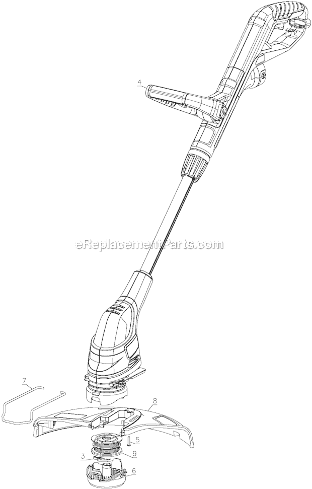 Black and Decker GH710 Type 1 String Trimmer Page A Diagram