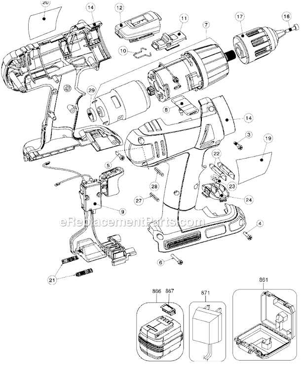 Black and Decker HPD1800 Type 2 18V Drill Page A Diagram
