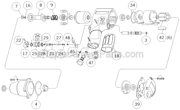 Porter Cable PT501 1/2IN Air Impact Wrench Page A Diagram