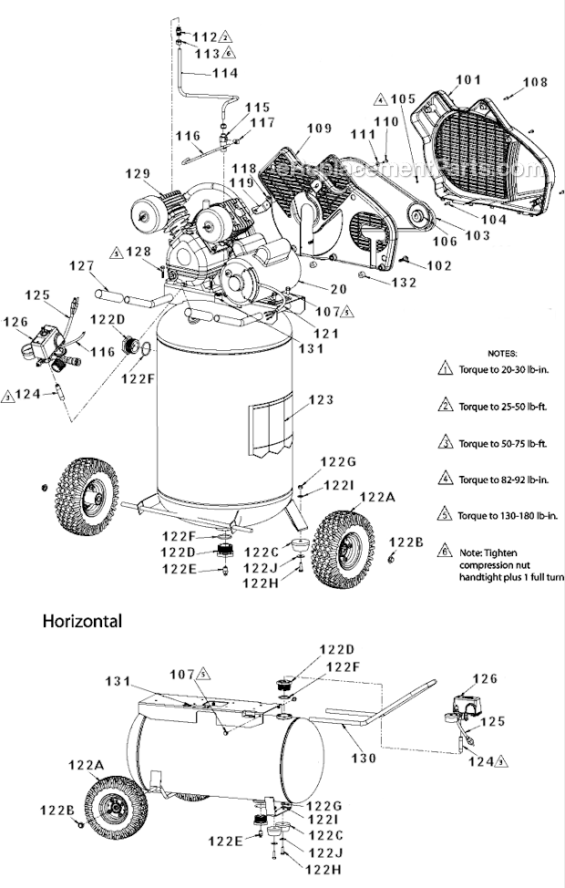 Porter Cable PXCMPC1682066 (Type 1) 20G Air Compressor Page A Diagram