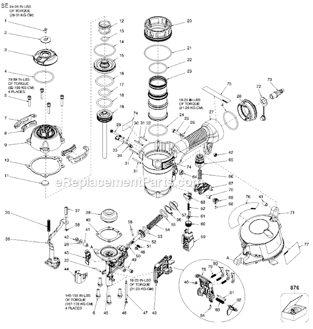 Porter Cable RN175B (Type 0) Coil Roofing Nailer Page A Diagram