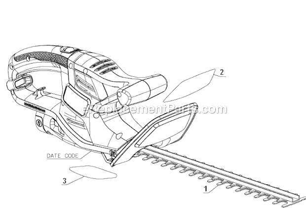 Black and Decker TR116 Type 1 16 in. Hedge Trimmer Page A Diagram