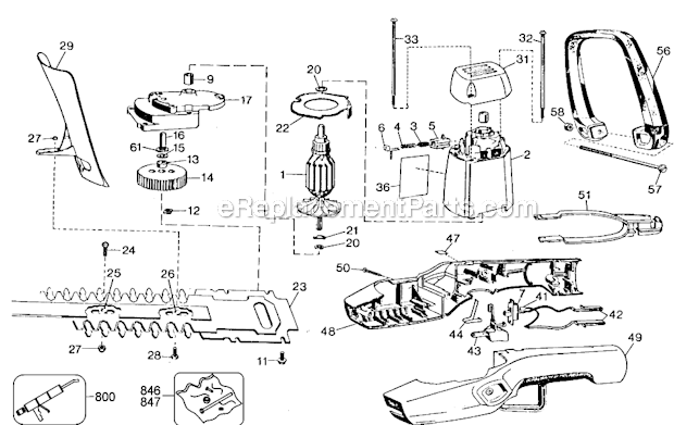 Black and Decker TR250-BDK (Type 2) 16In. Hedge Trimmer Page A Diagram