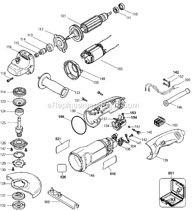 Black and Decker TV810K (Type 1) 4-1/2 Angle Grinder Kit Page A Diagram