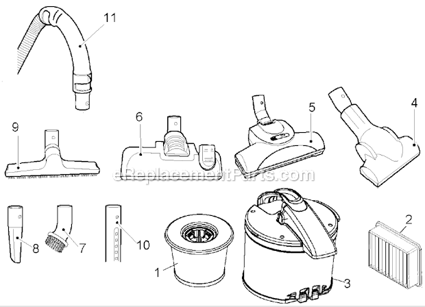 Black and Decker VN1400P Type 1 Bagless Cylinder Vac-Pet Page A Diagram