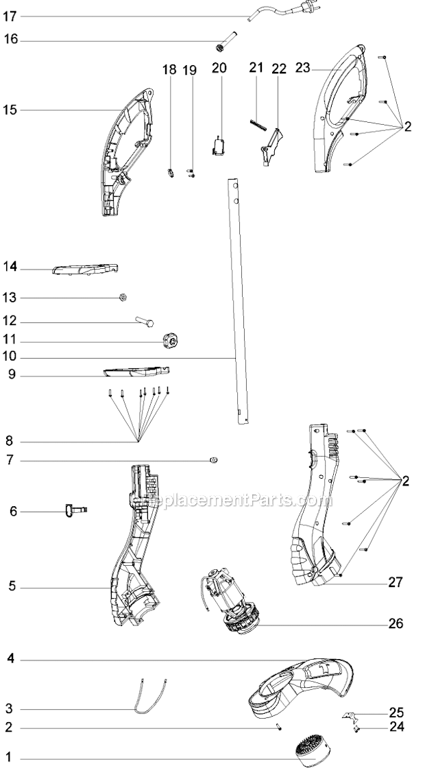 Black and Decker WS500-B2 (Type 2) 12 String Trimmer Page A Diagram