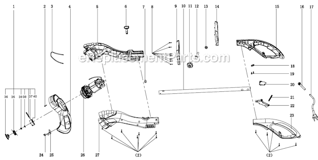 Black and Decker WS500-B2 (Type 3) 12 String Trimmer Page A Diagram