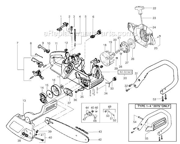 Poulan 2075C Parts List and Diagram - Type 5 : eReplacementParts.com