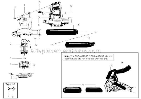 Weed Eater 2540 (Type 1) Electric Blower Page A Diagram