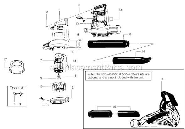 Weed Eater 2570 (Type 1) Electric Blower Page A Diagram
