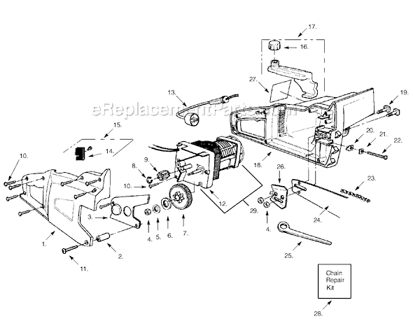 Poulan EL-16 Electric Chainsaw Page A Diagram