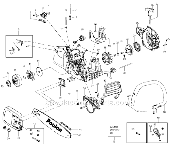 Poulan P3314 Parts List and Diagram - Type 1 : eReplacementParts.com