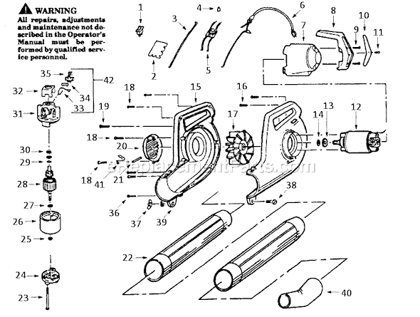 Paramount PB100-00 Electric Blower Page A Diagram