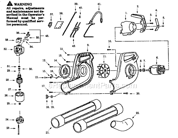 Paramount PB100-01 Electric Blower Page A Diagram