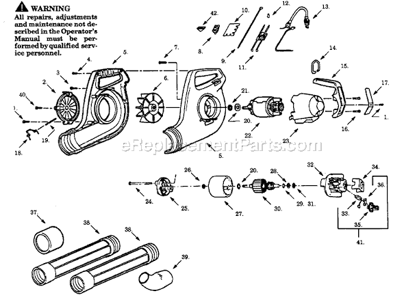 Paramount PB102C-50 Electric Blower Page A Diagram
