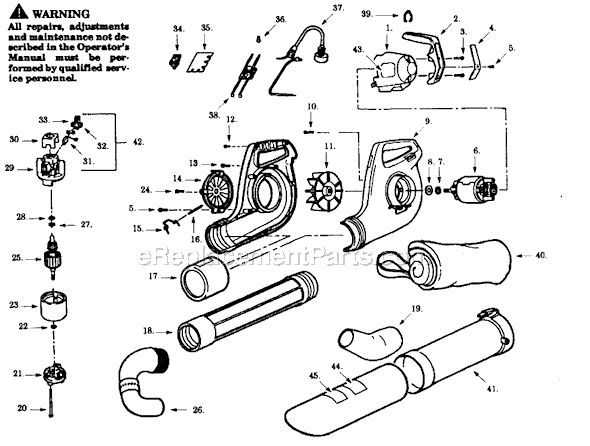 Paramount PB165 Electric Blower Page A Diagram