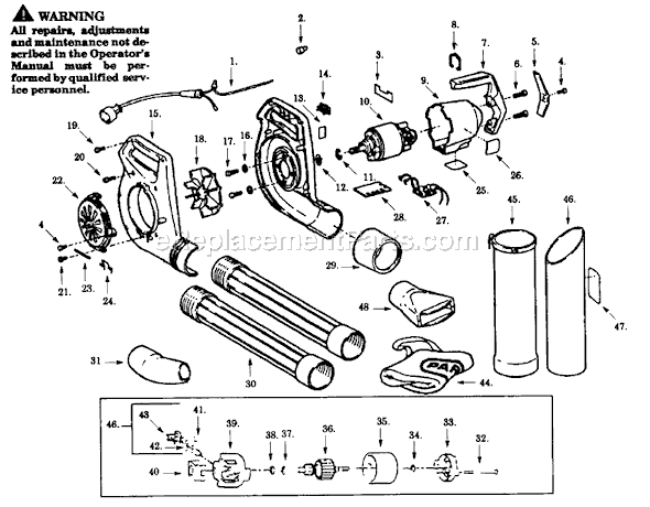 Paramount PB170HD-00 Electric Blower Page A Diagram