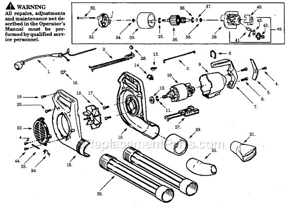 Paramount PB202C-50 Electric Blower Page A Diagram