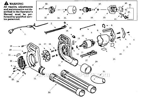 Paramount PB250-00 Electric Blower Page A Diagram