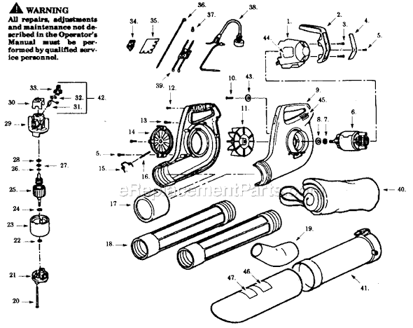 Paramount PB340 Electric Blower Page A Diagram