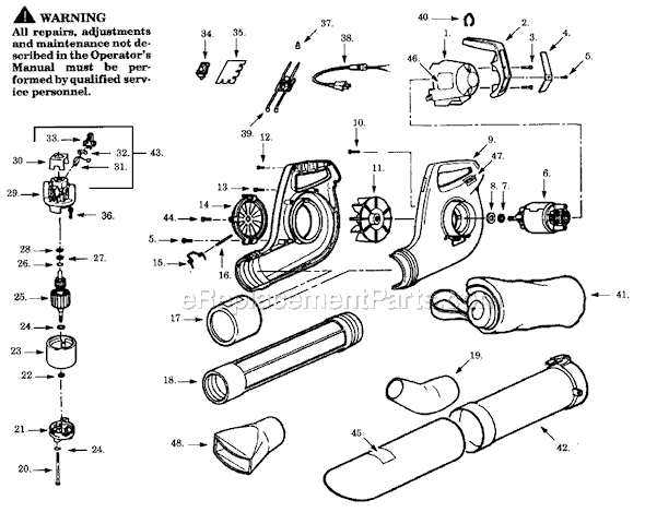 Paramount PB356 Electric Blower Page A Diagram