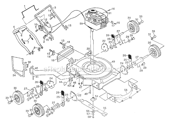 Poulan Pro PP2035A Lawn Mower Page A Diagram