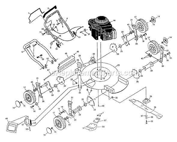 Poulan Pro PP2055A Lawn Mower Page A Diagram