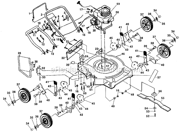 Poulan Pro PP735A Lawn Mower Page A Diagram