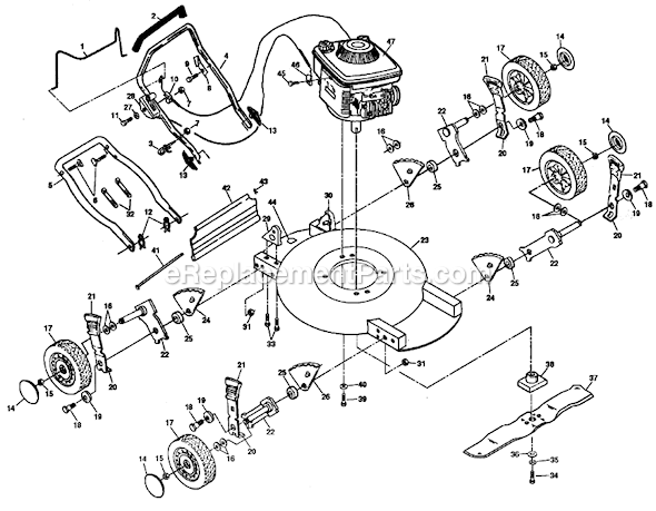Poulan Pro PP800MX Lawn Mower Page A Diagram