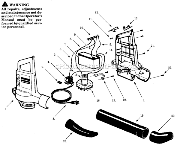 Weed Eater RB90 Cordless Blower Page A Diagram