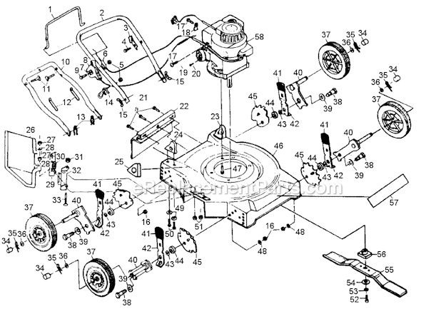 Poulan Pro XE735AR Lawn Mower Page A Diagram