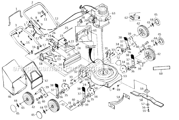 Poulan Pro XE835AR Lawn Mower Page A Diagram