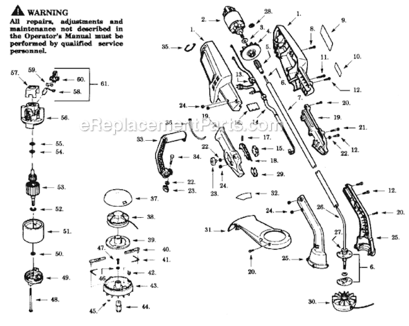 Weed Eater YP17 Electric Trimmer Page A Diagram