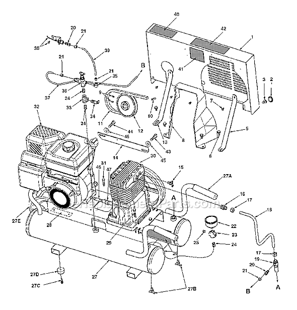 Powermate T5590816.02 Air Compressor Page A Diagram