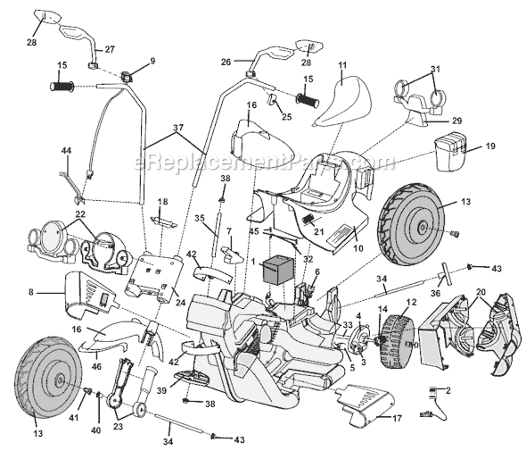 Power Wheels 73218-9993 (After 6-10-2002) Harley Davidson Motorcycle Page A Diagram