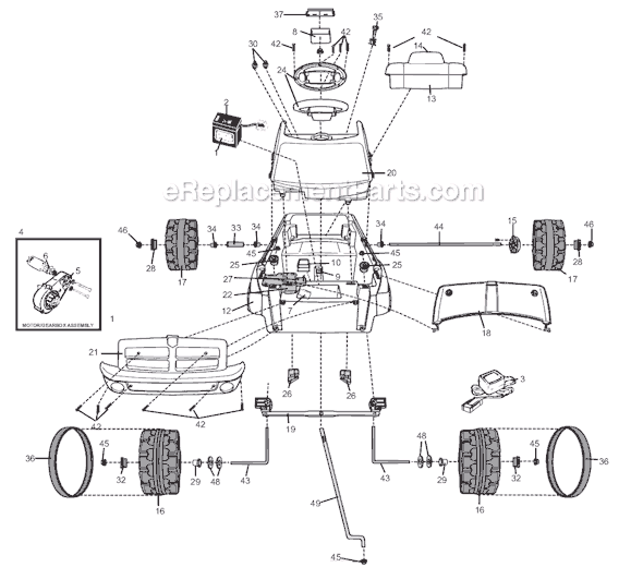 Power Wheels 73520-9993 Dodge RAM Truck Page A Diagram