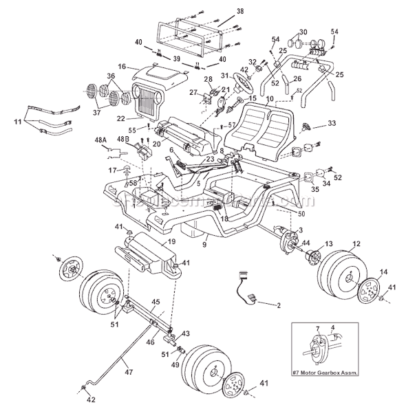 Power Wheels 74020-9993 Jeep Wrangler Page A Diagram