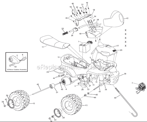 Power Wheels 74558-9993 Barbie Sport Restage Page A Diagram
