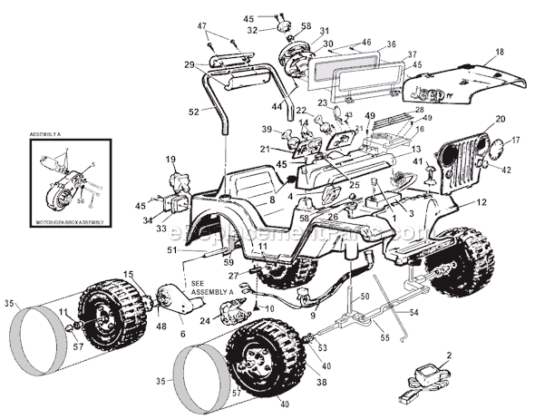 Power Wheels 74765-9993 Lil SunJammer Page A Diagram