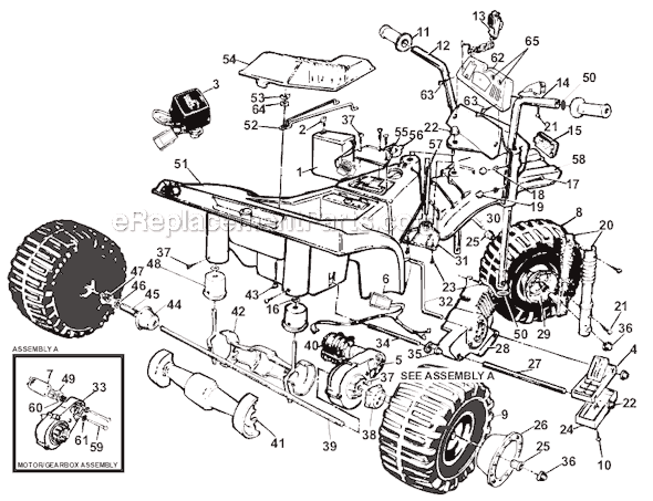 Power Wheels 76115-9993 Cycle Sound Pro 250 Page A Diagram