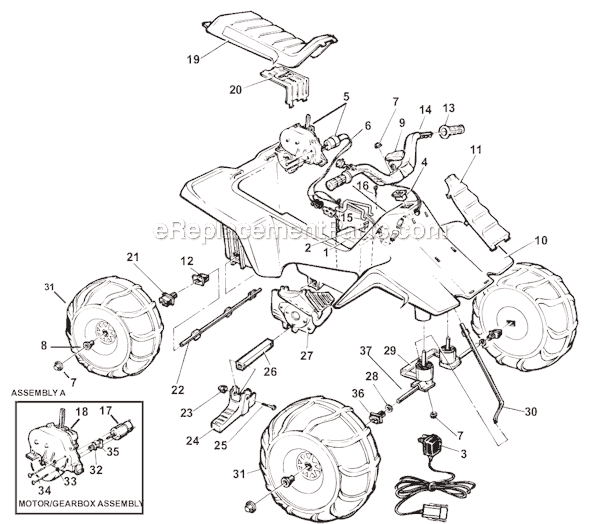 Power Wheels 76298-83600 Lil Coyote Page A Diagram