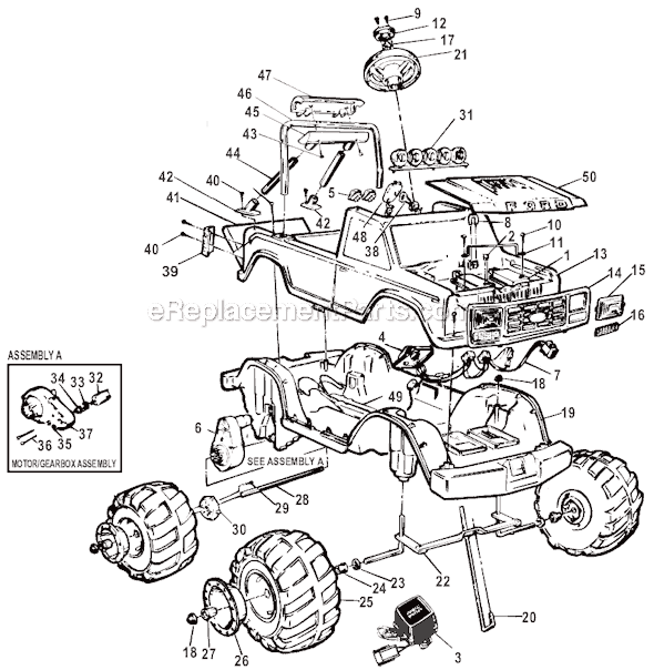 Power Wheels 76807-86460 Monster Page A Diagram