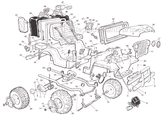 Power Wheels 76820-86290 (After 08-17-95) Jeep Commando Page A Diagram
