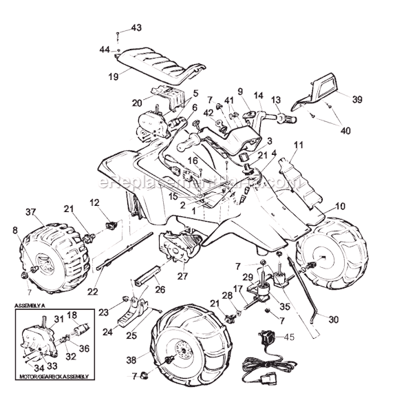 Power Wheels 78550-9993 Butterfly Princess Page A Diagram
