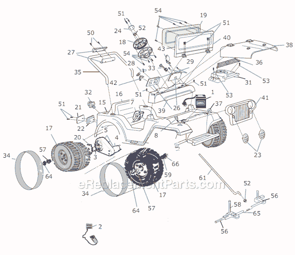 Power Wheels J0713 Lil Jeep Wrangler Page A Diagram