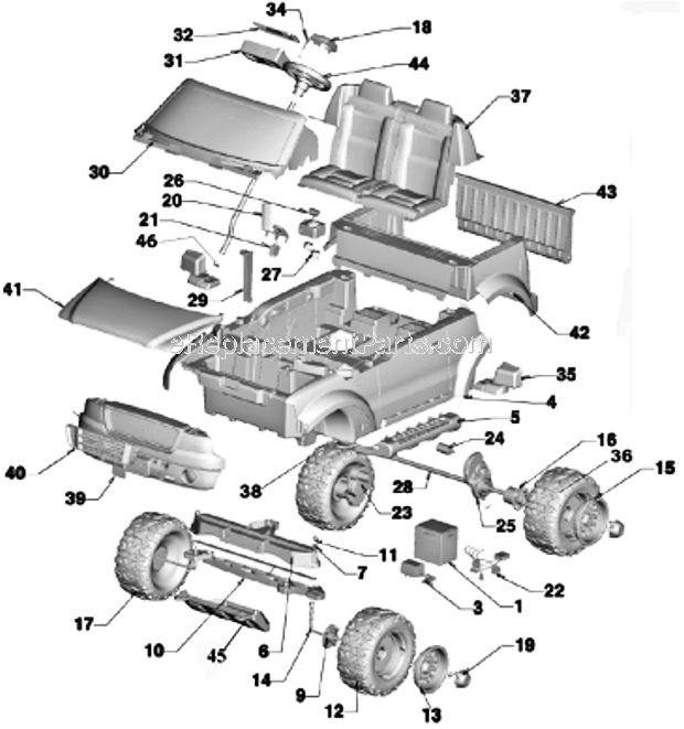 Power Wheels T6991 Ford F-150 Page A Diagram