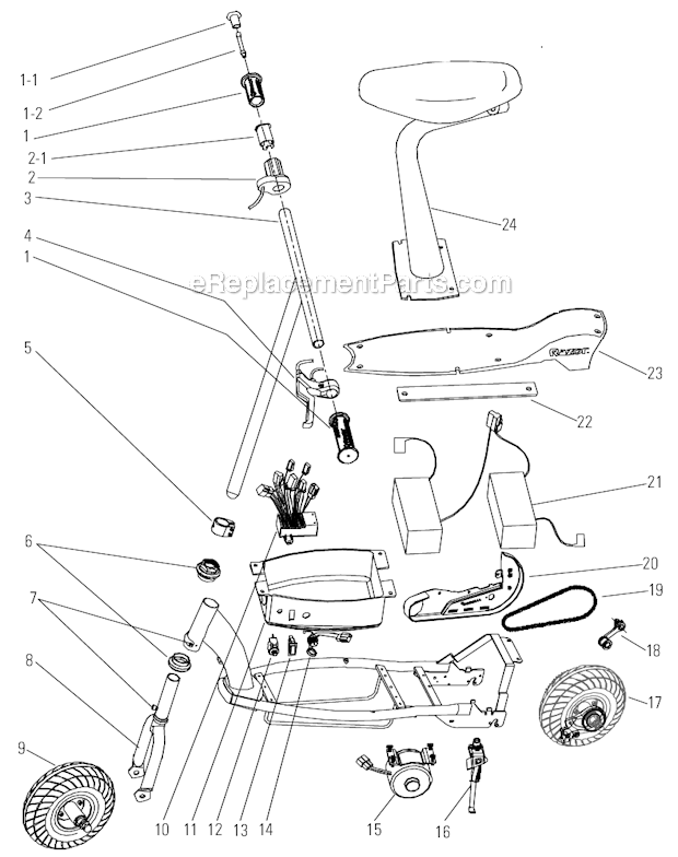 Razor E300S Sweet Pea Electric Scooter Page A Diagram